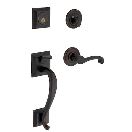Baldwin Double Cylinder Entry Handlesets Satin Black 85320.190.RDBL